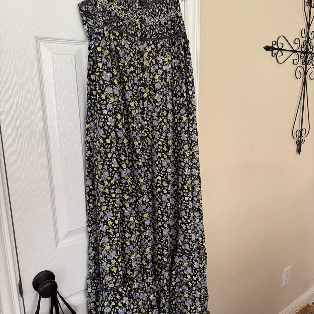 Free People Molly Jo Floral black blue yellow